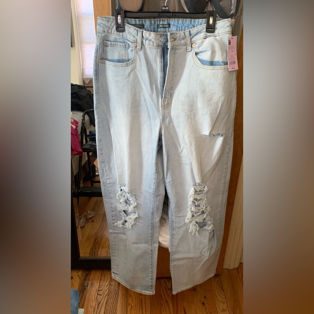 Target ripped straight jeans size 12